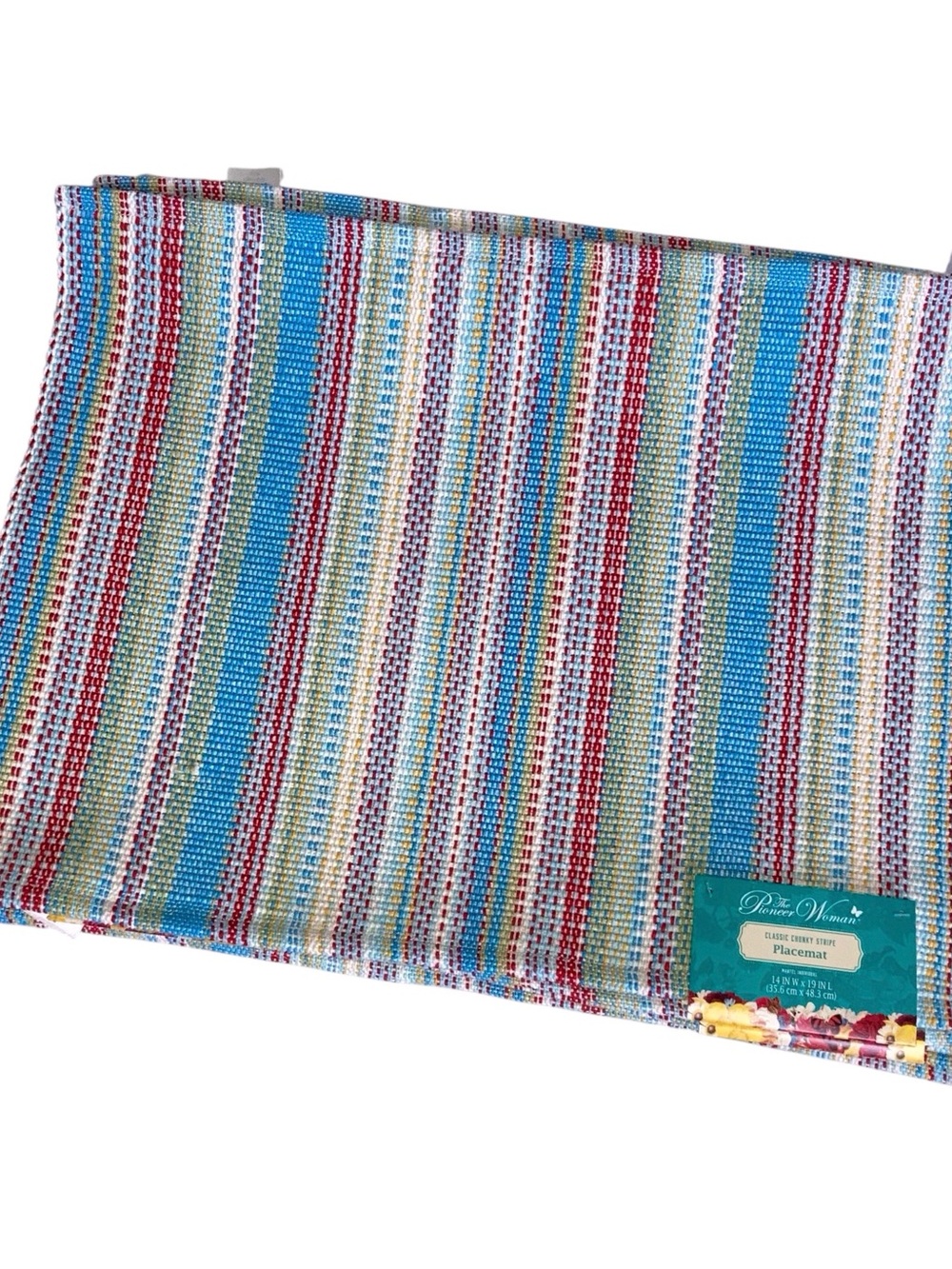 Blue Multi-Color Woven Placemat Set (8)  PIONEER WOMAN